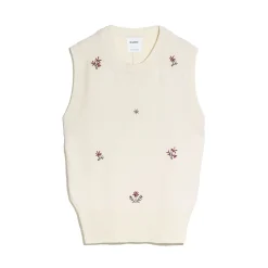 Women Barrie Iconic sleeveless embroidered jumper in cashmere