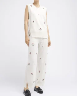 Women Barrie Iconic sleeveless embroidered jumper in cashmere
