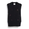 Women Barrie Iconic sleeveless jumper in cashmere with floral embroidery