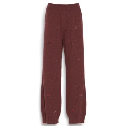 Women Barrie Iconic trousers in cashmere with floral embroidery