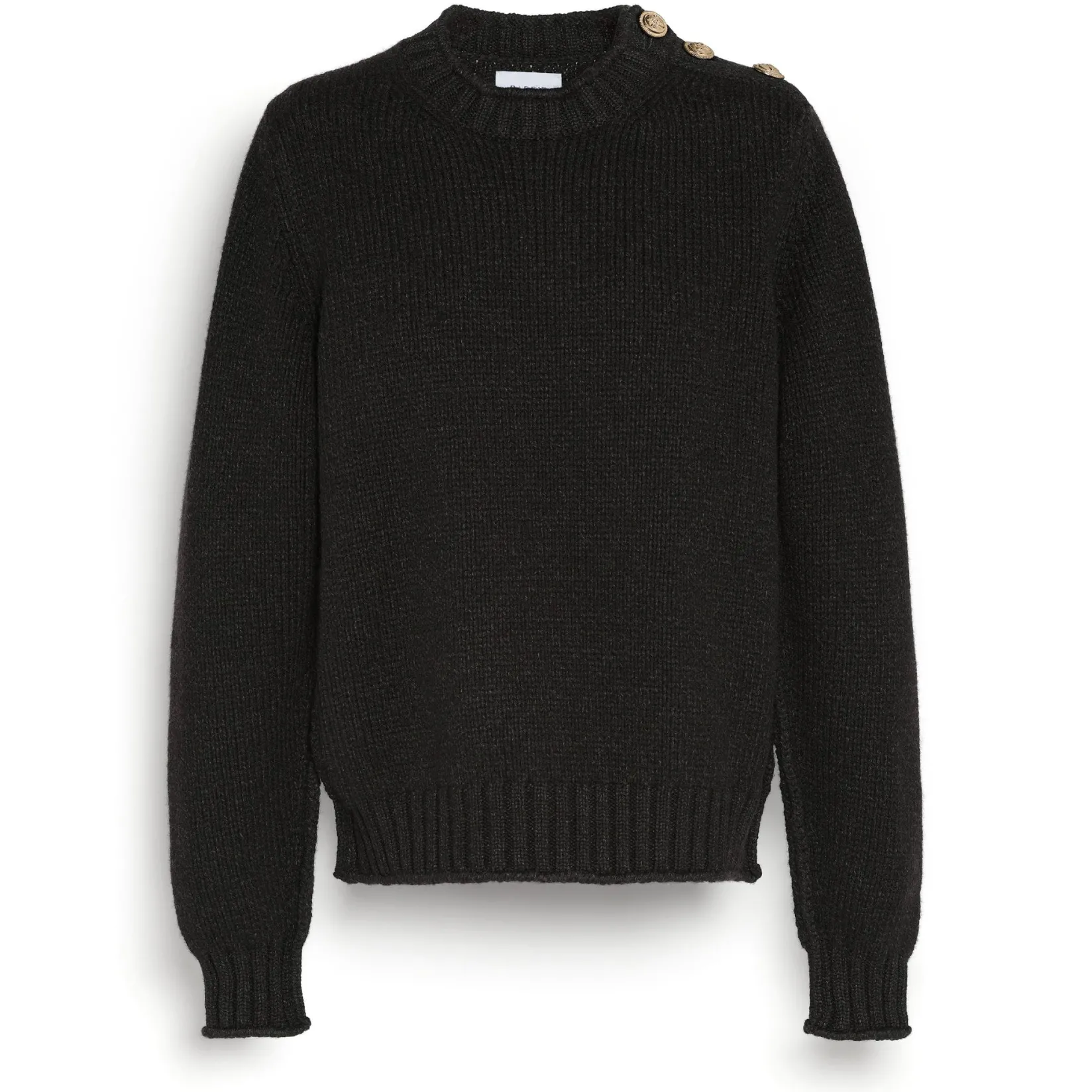Women Barrie Jumper in chunky cashmere with gold buttons