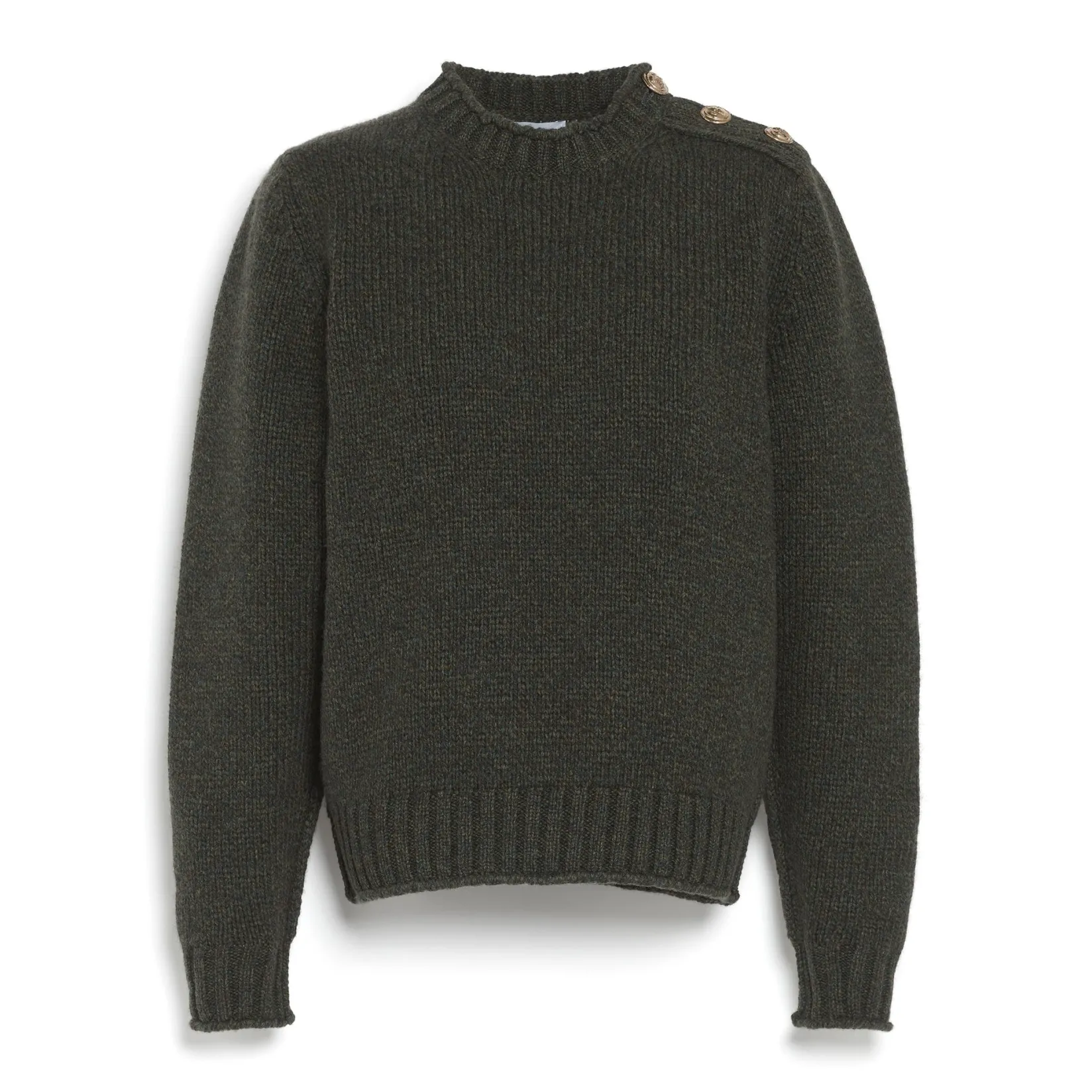 Women Barrie Jumper in chunky cashmere with gold buttons