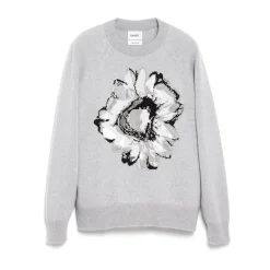 Barrie Jumper with a flower motif in cashmere and cotton