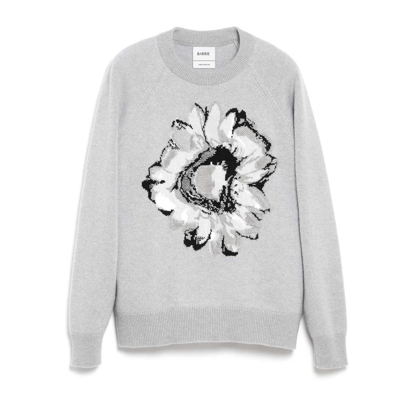 Barrie Jumper with a flower motif in cashmere and cotton