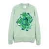 Barrie Jumper with a flower motif in cashmere and cotton