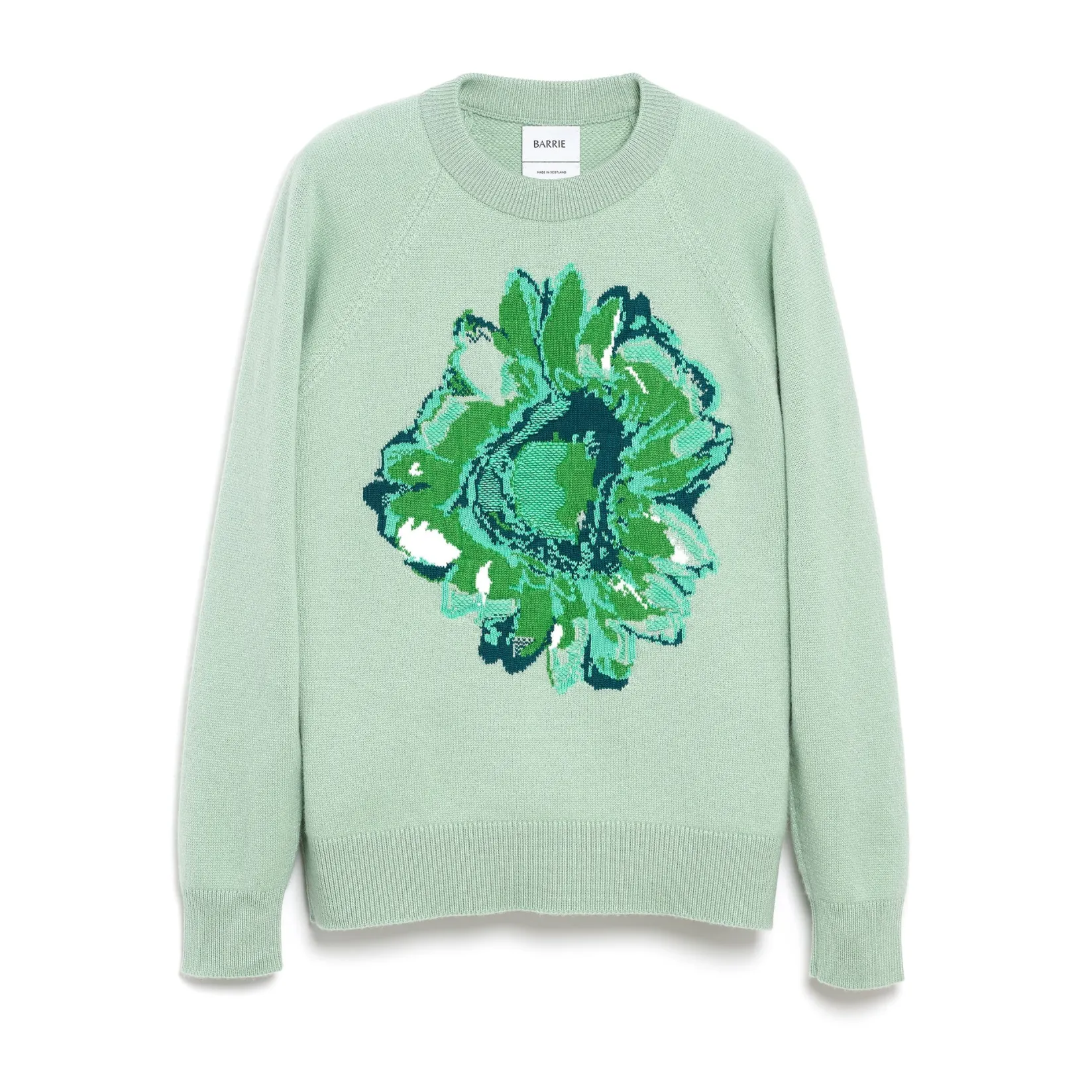 Barrie Jumper with a flower motif in cashmere and cotton