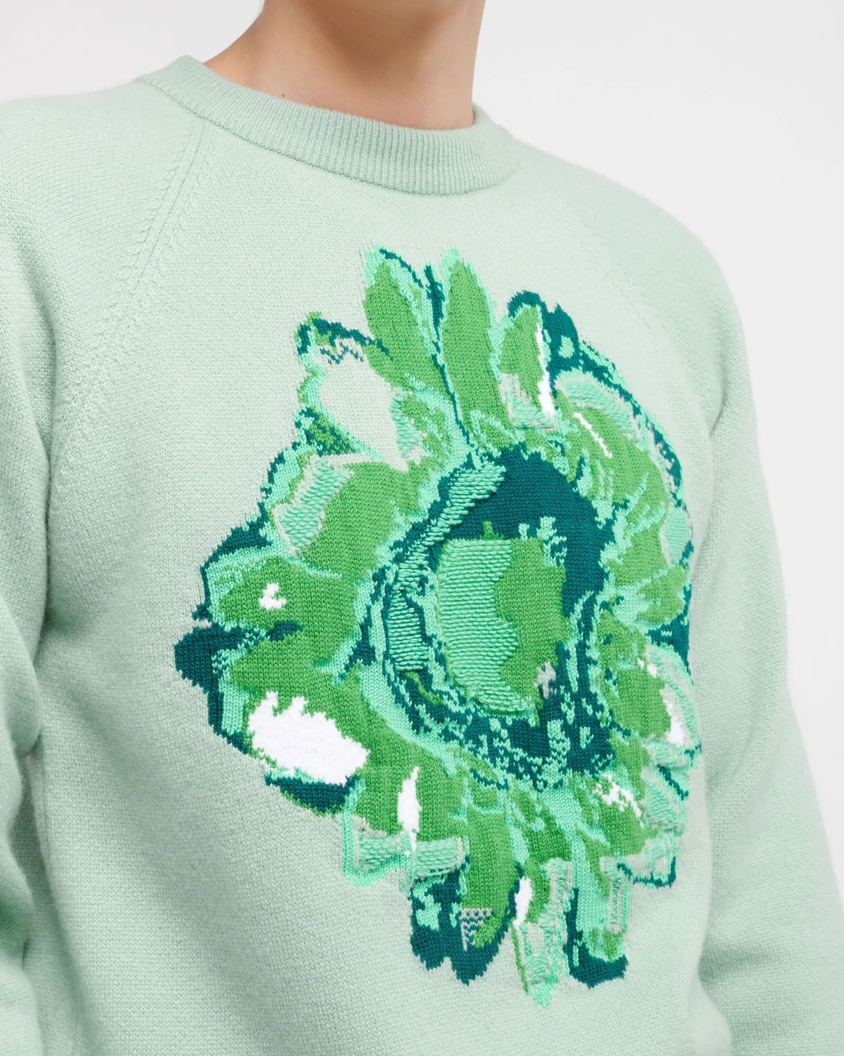 Barrie Jumper with a flower motif in cashmere and cotton