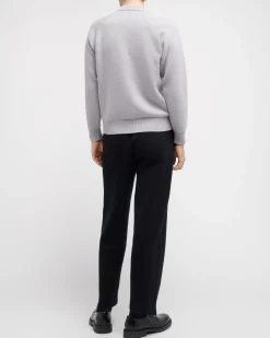 Barrie Jumper with a flower motif in cashmere and cotton