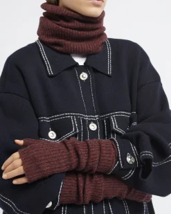 Women Barrie Long cashmere fingerless gloves
