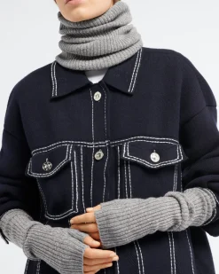 Women Barrie Long cashmere fingerless gloves