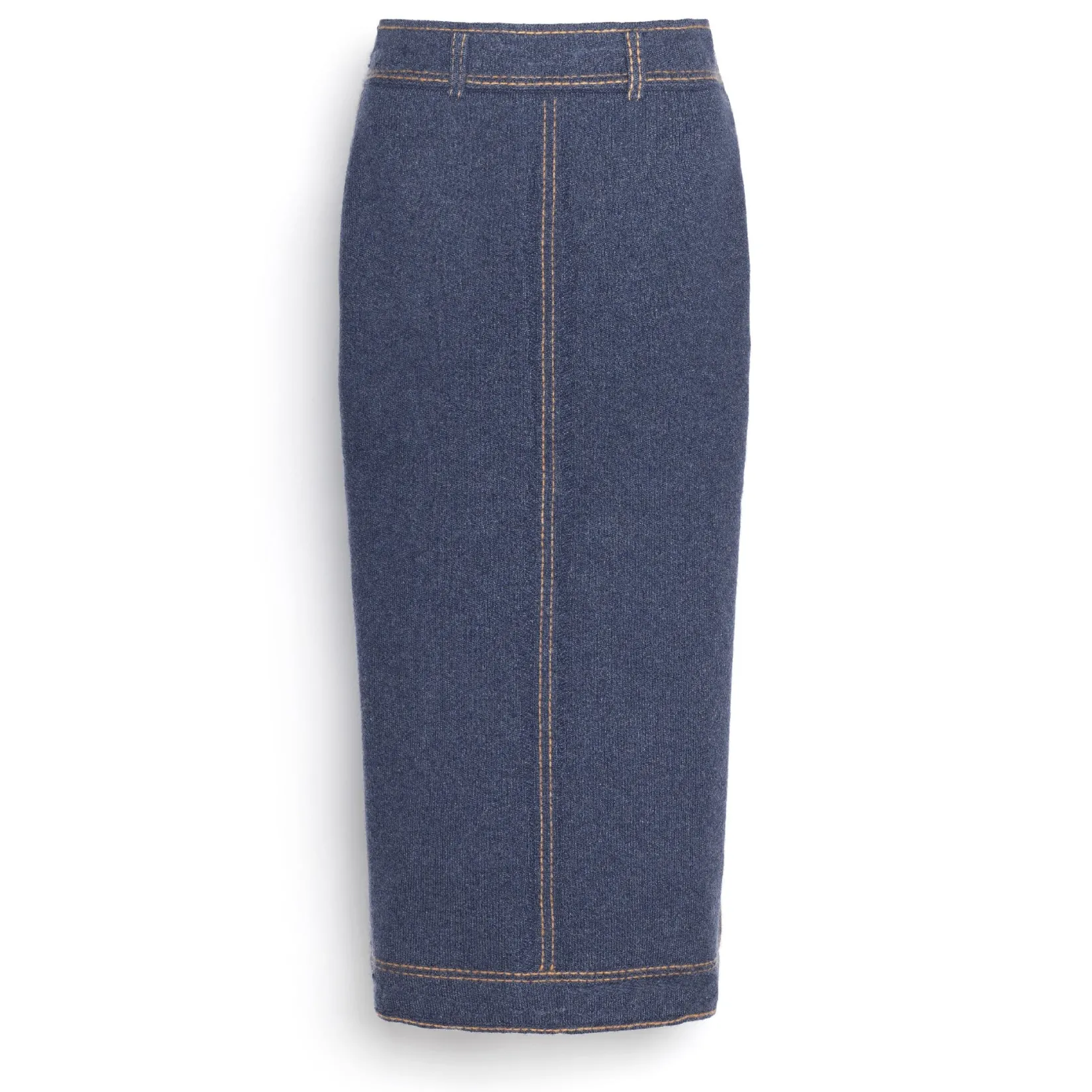 Women Barrie Long Denim skirt in cashmere and cotton