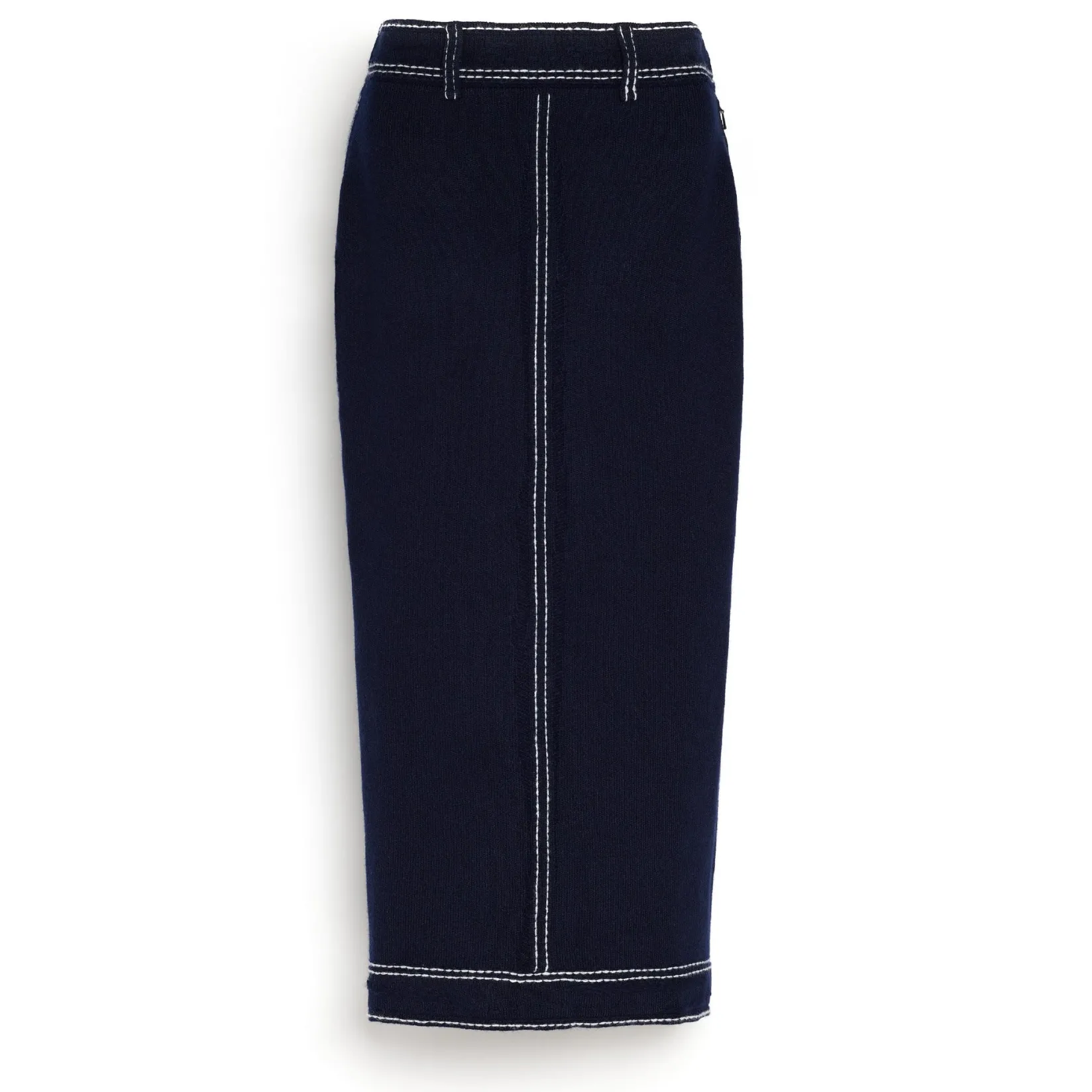 Women Barrie Long Denim skirt in cashmere and cotton