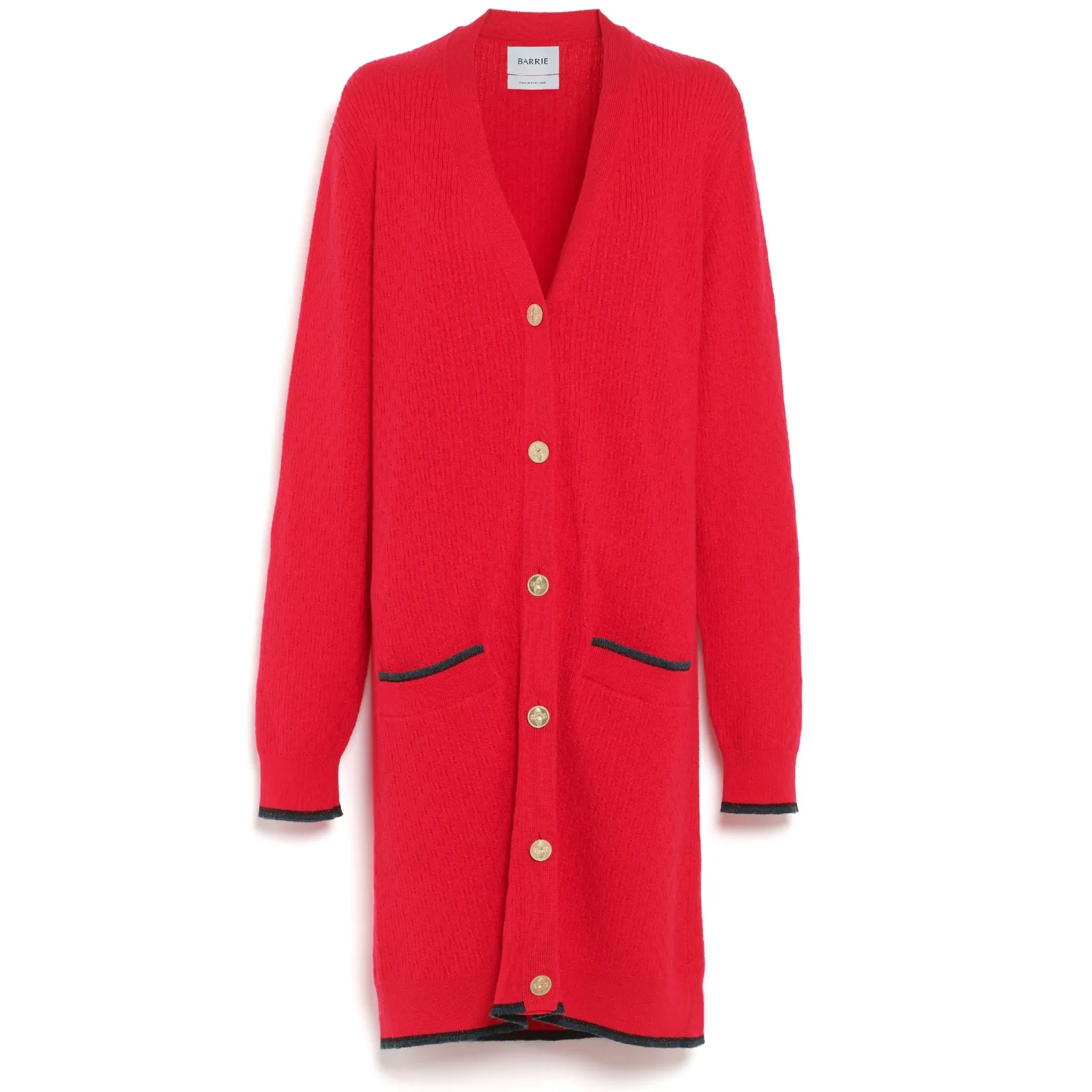 Women Barrie Long V-neck cardigan in lightweight cashmere