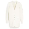 Women Barrie Long wool cardigan with ribbon detail
