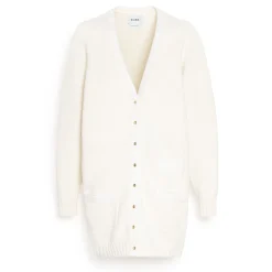 Women Barrie Long wool cardigan with ribbon detail