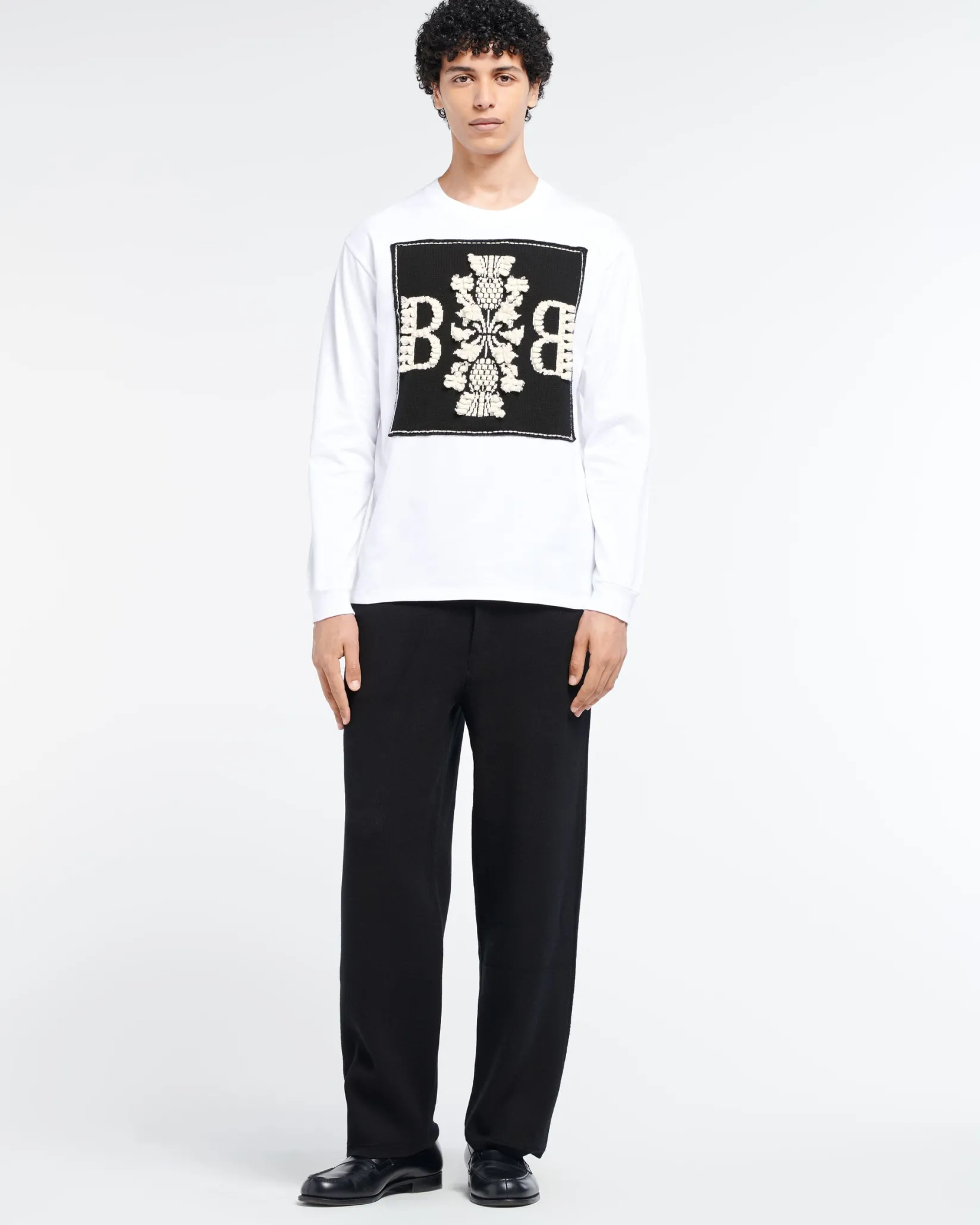 Barrie Long-sleeved T-shirt with cashmere B logo patch