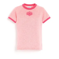Women Barrie Mottled cashmere top with B logo