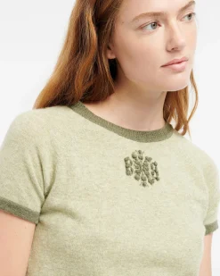 Women Barrie Mottled cashmere top with B logo