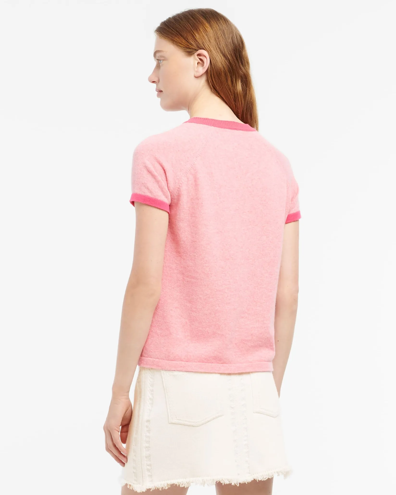 Women Barrie Mottled cashmere top with B logo
