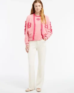 Women Barrie Mottled cashmere top with B logo