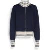 Women Barrie Mottled cashmere zip-up cardigan