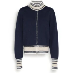 Women Barrie Mottled cashmere zip-up cardigan