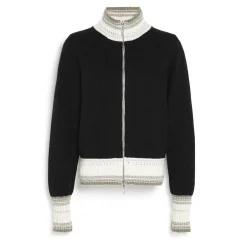 Women Barrie Mottled cashmere zip-up cardigan