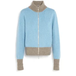 Women Barrie Mottled cashmere zip-up cardigan