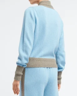 Women Barrie Mottled cashmere zip-up cardigan