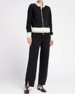 Women Barrie Mottled cashmere zip-up cardigan