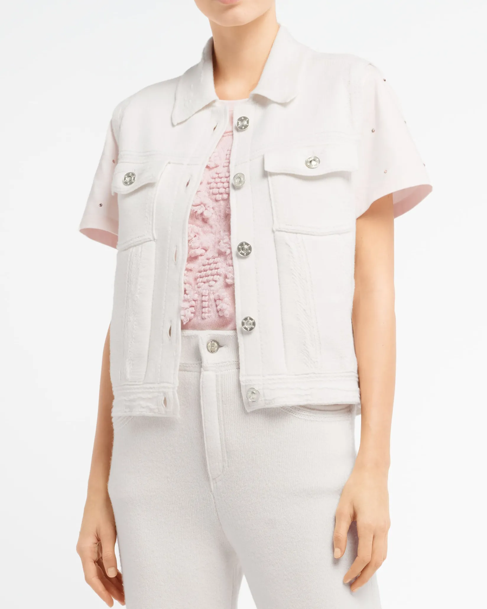 Women Barrie Oversized sleeveless denim jacket in cashmere and cotton