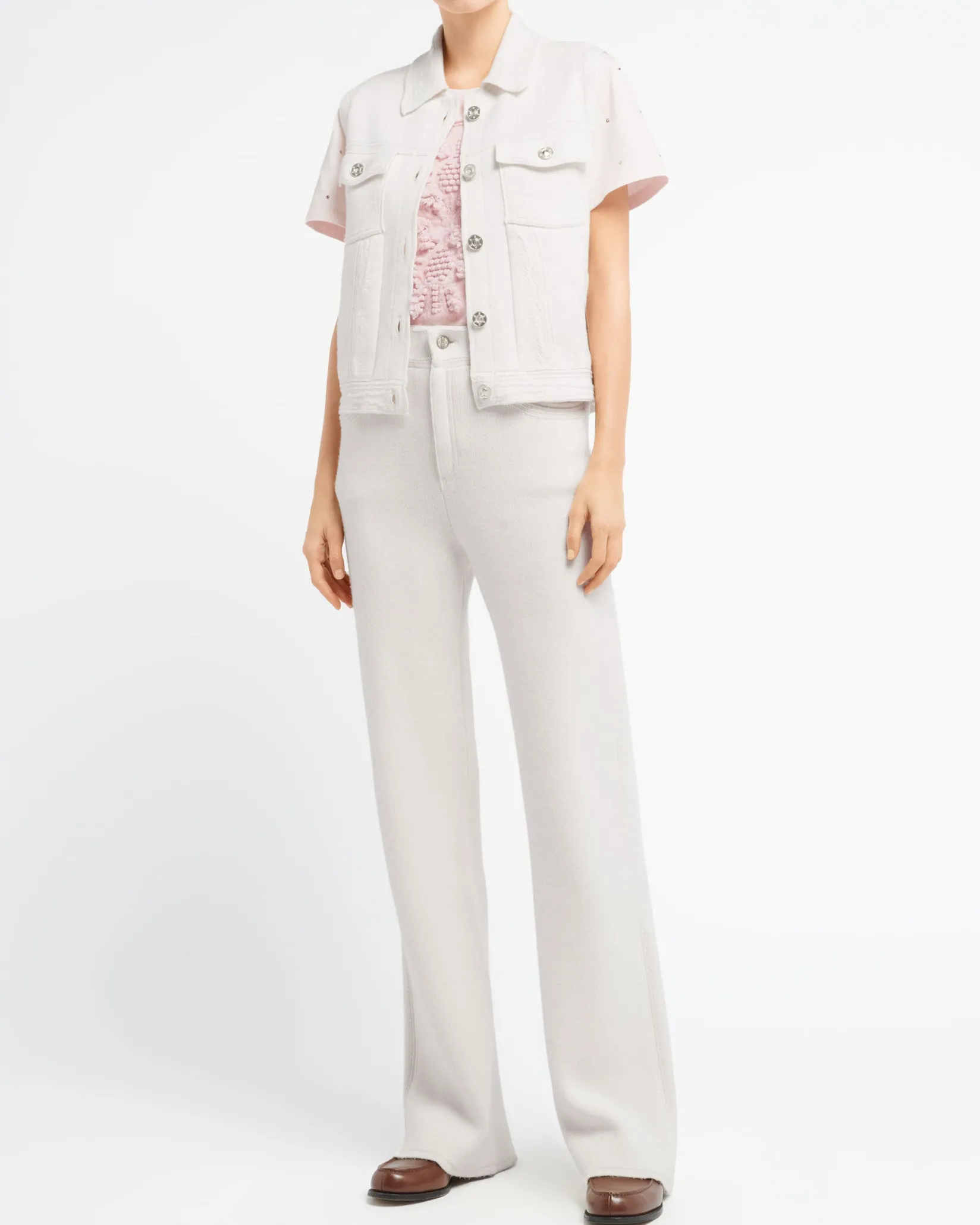 Women Barrie Oversized sleeveless denim jacket in cashmere and cotton