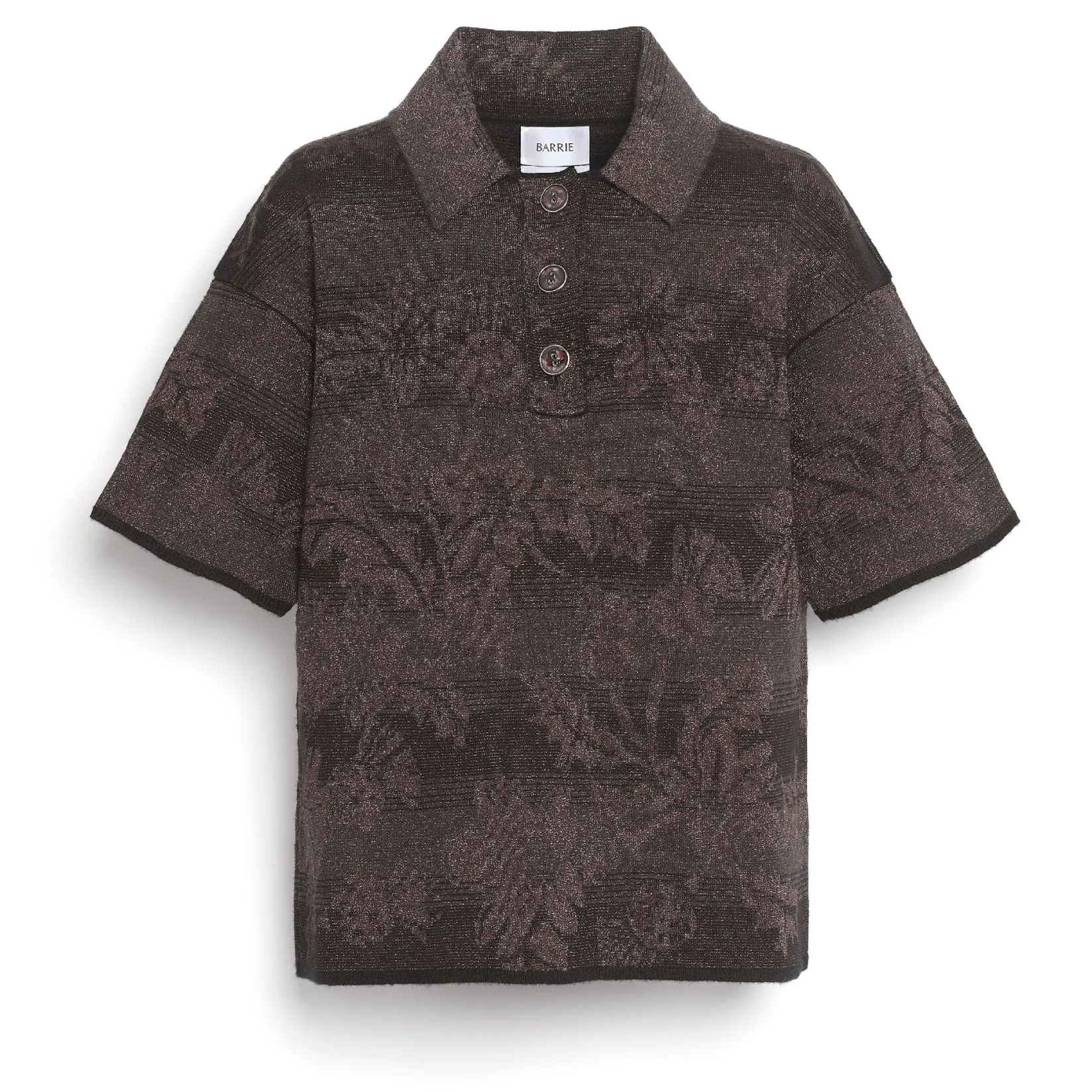 Women Barrie Polo shirt in cashmere with thistle motif