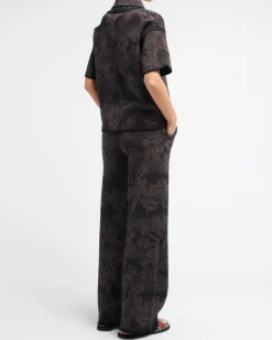 Women Barrie Polo shirt in cashmere with thistle motif