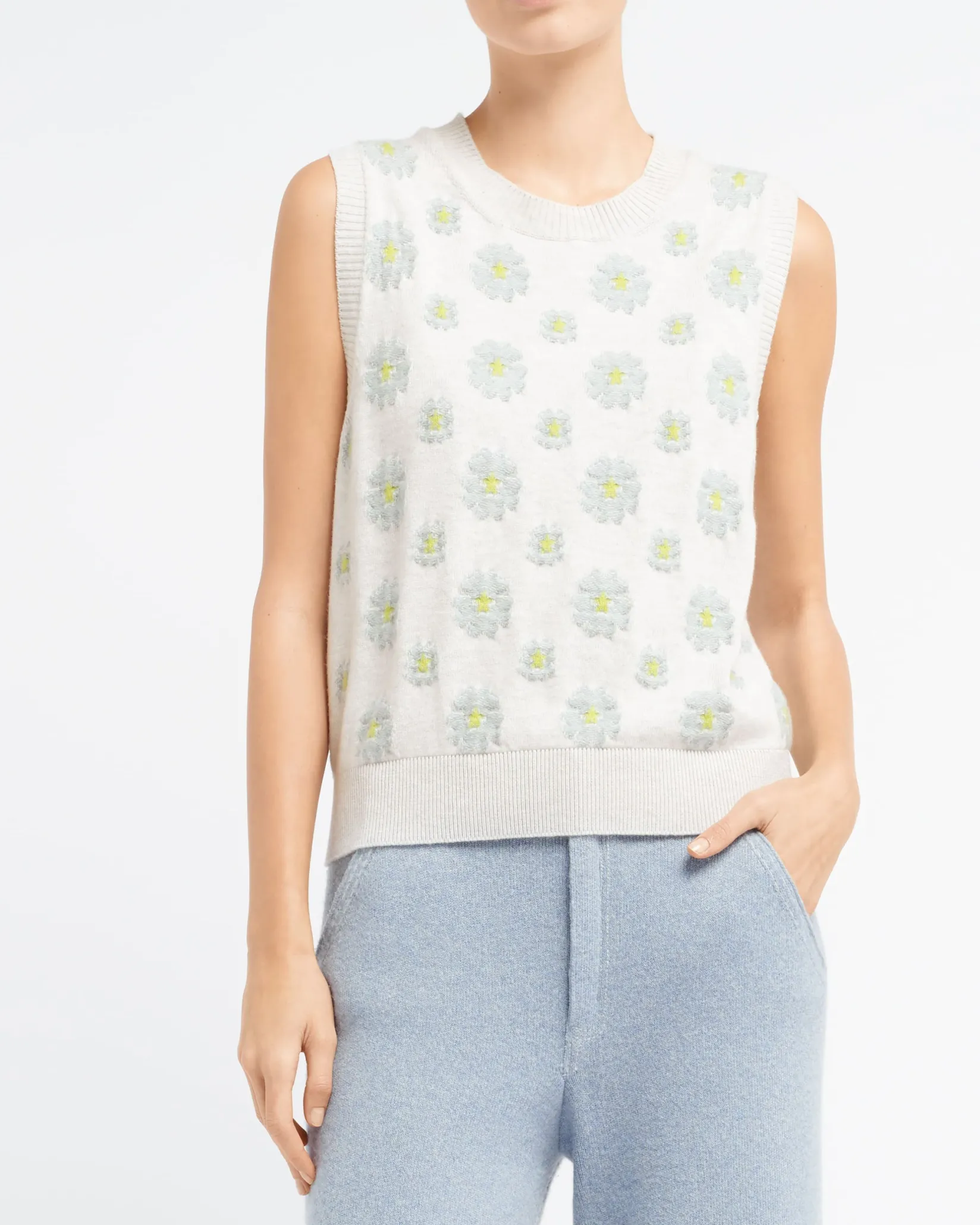 Women Barrie Poppy cashmere and cotton top