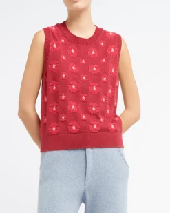 Women Barrie Poppy cashmere and cotton top