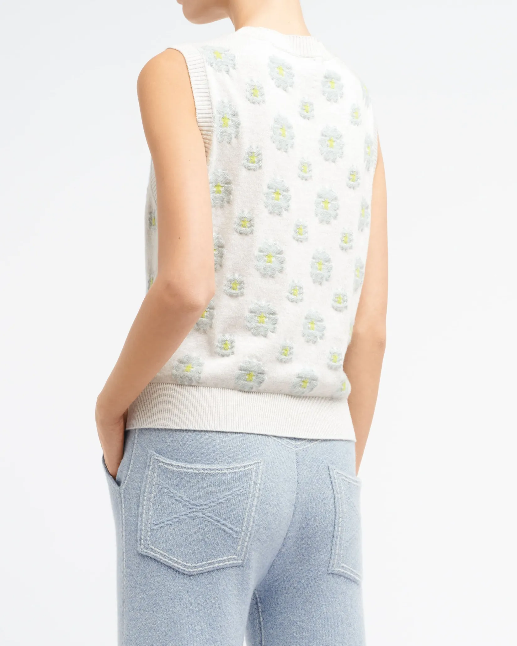 Women Barrie Poppy cashmere and cotton top