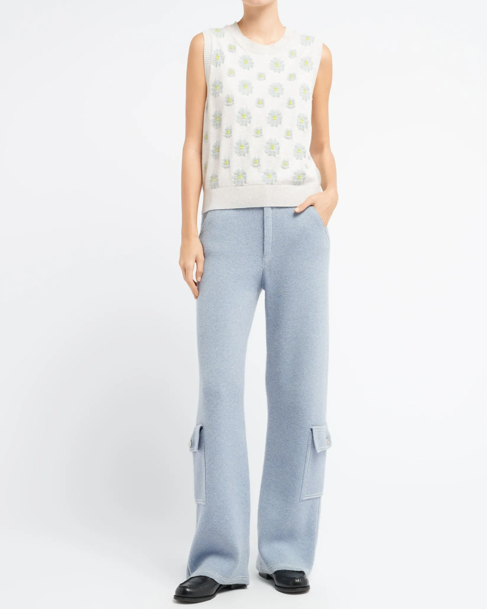 Women Barrie Poppy cashmere and cotton top