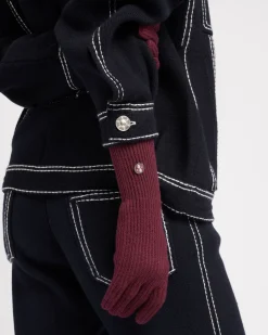 Women Barrie Ribbed cashmere gloves