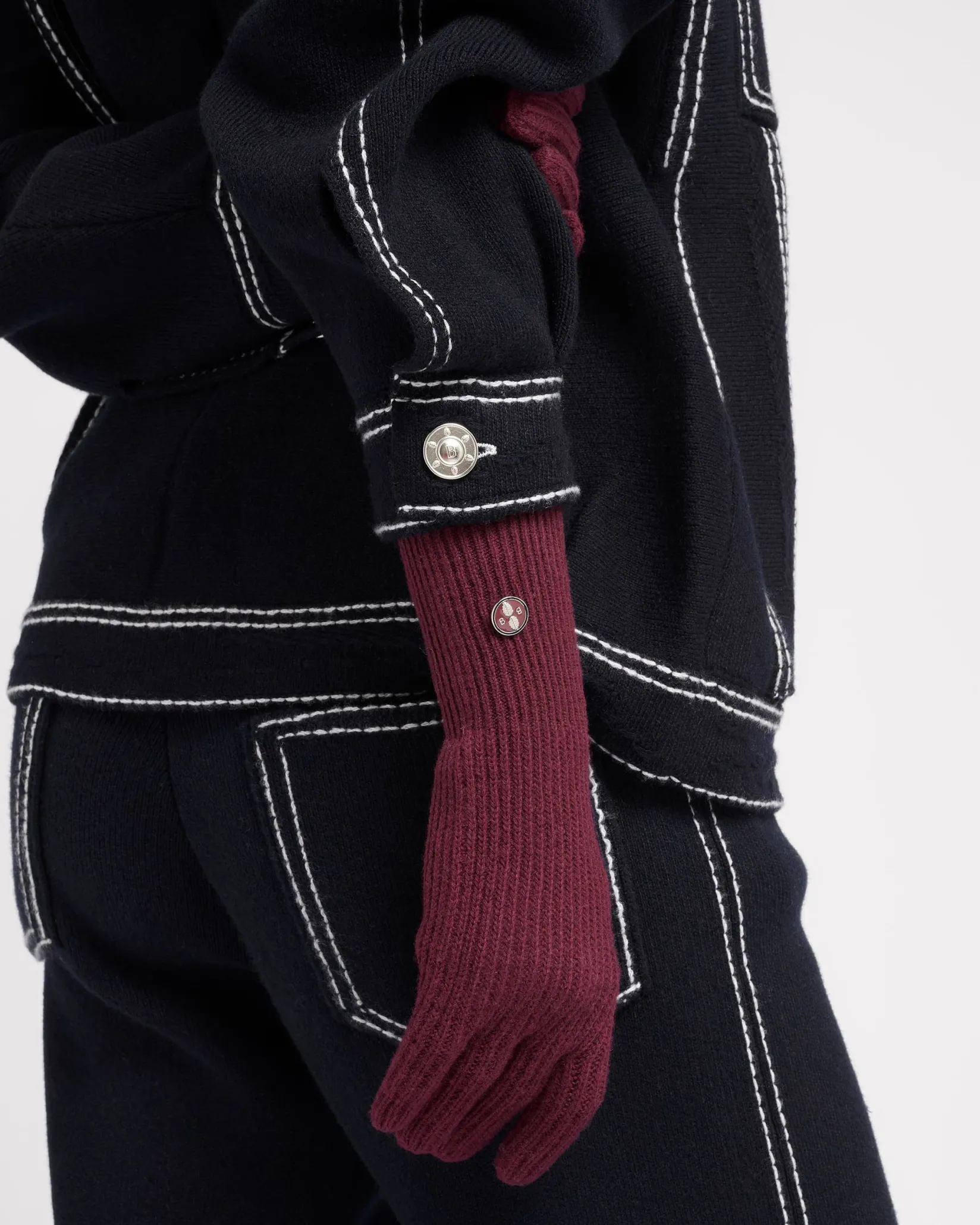 Women Barrie Ribbed cashmere gloves