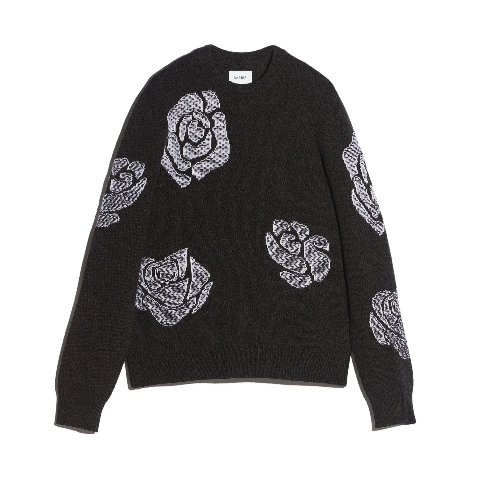 Barrie Roses round-neck cashmere jumper