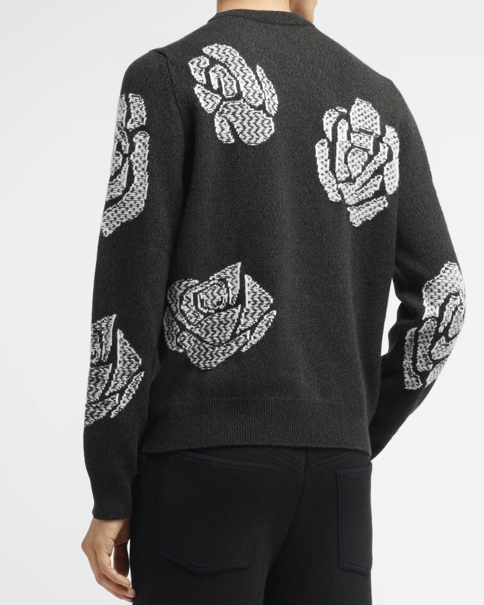 Barrie Roses round-neck cashmere jumper