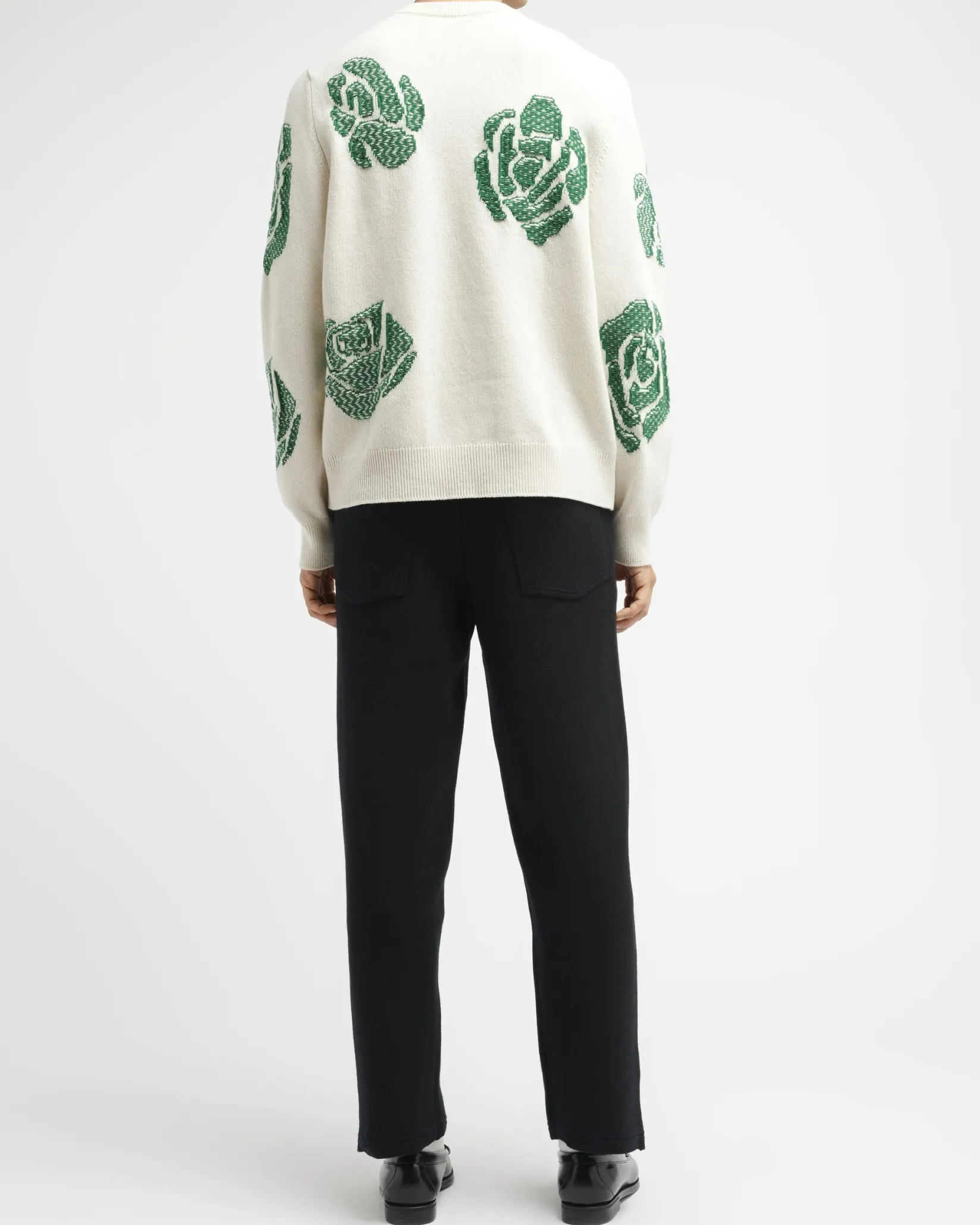 Barrie Roses round-neck cashmere jumper
