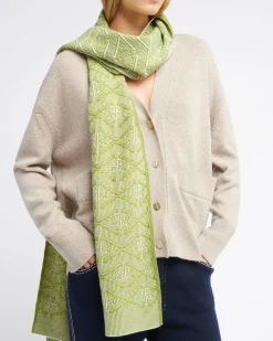 Women Barrie Scarf in cashmere with a monogram motif