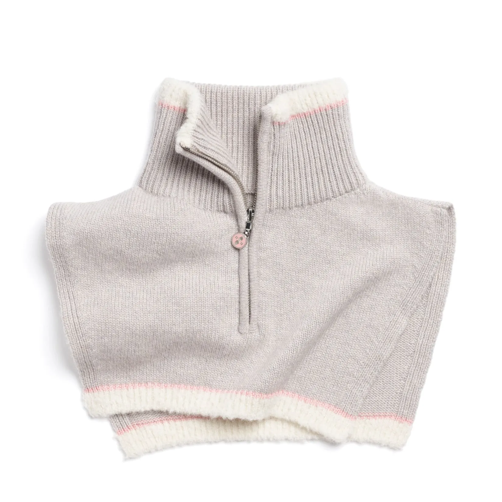 Women Barrie Shearling collar in cashmere and alpaca