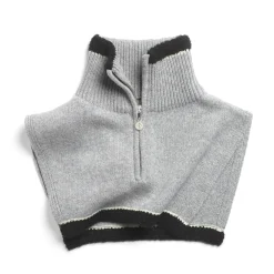 Women Barrie Shearling collar in cashmere and alpaca