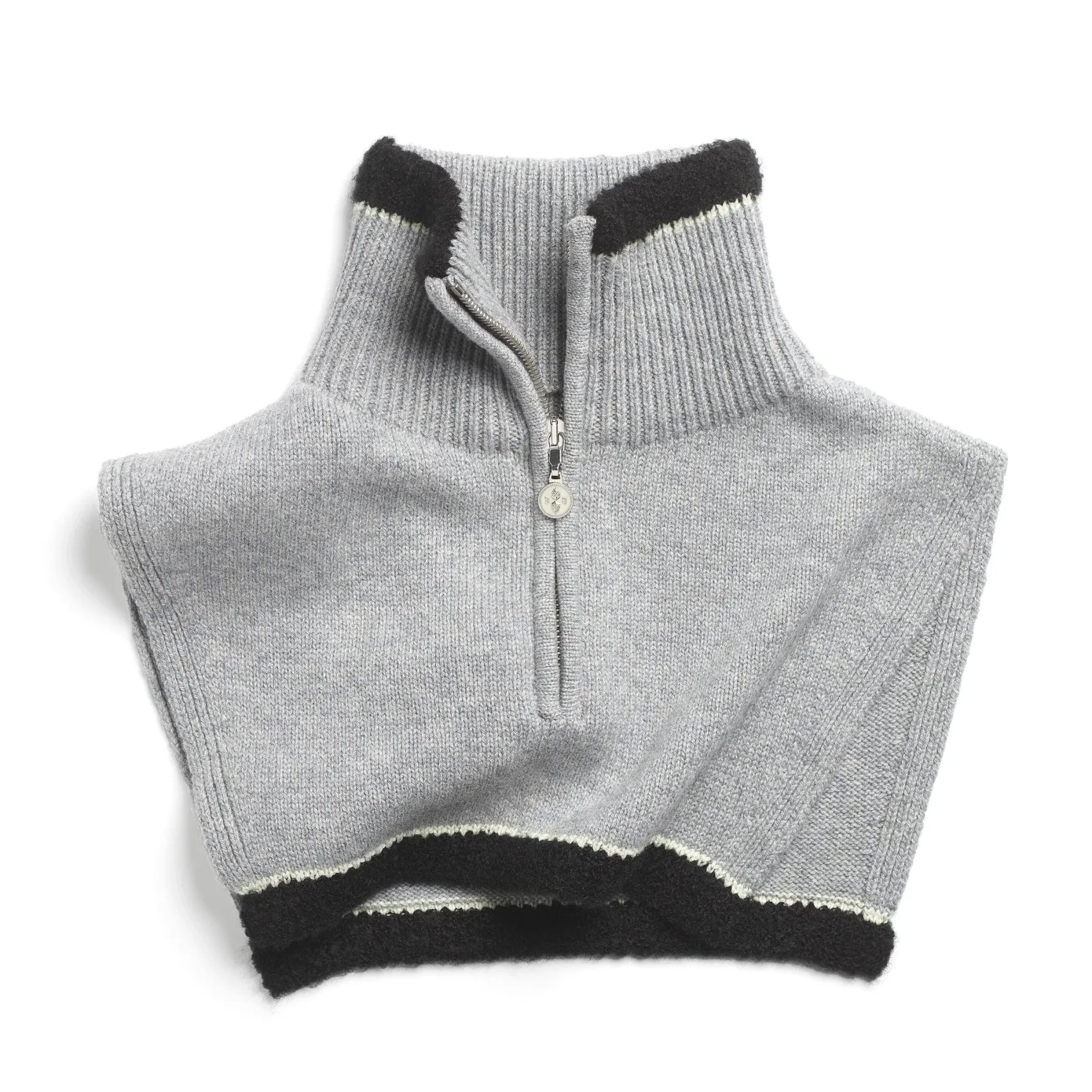 Women Barrie Shearling collar in cashmere and alpaca