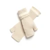 Women Barrie Shearling-effect cashmere fingerless gloves