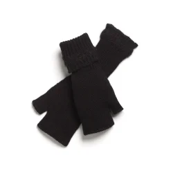 Women Barrie Shearling-effect cashmere fingerless gloves