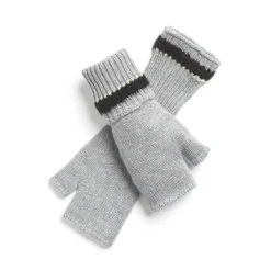 Women Barrie Shearling-effect cashmere fingerless gloves